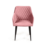 Стул с подлокотниками Robert, бархат пудровый 15