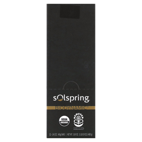 Dr. Mercola, Solspring®, Biodynamic®, темный шоколад, 70% какао, 12 плиток по 40 г (1,41 унции)