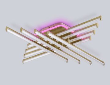 Потолочный светодиодный светильник с пультом 115W 3000K-6400K+RGB FL6263 GD золото COMFORT LineTech Ambrella
