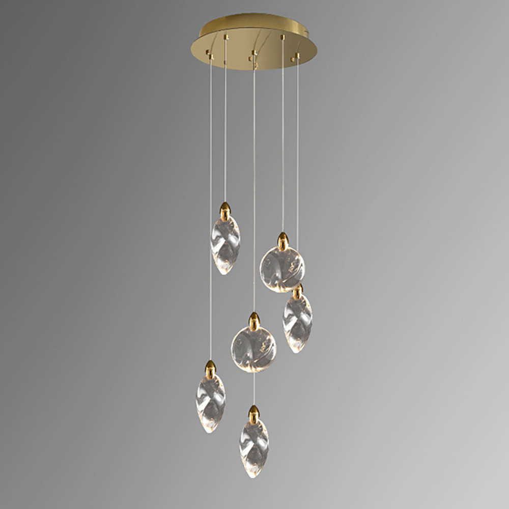 Подвесной светильник MT9176-6H titanium gold