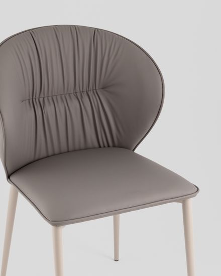 Стул обеденный Deia серая экокожа серые ножки