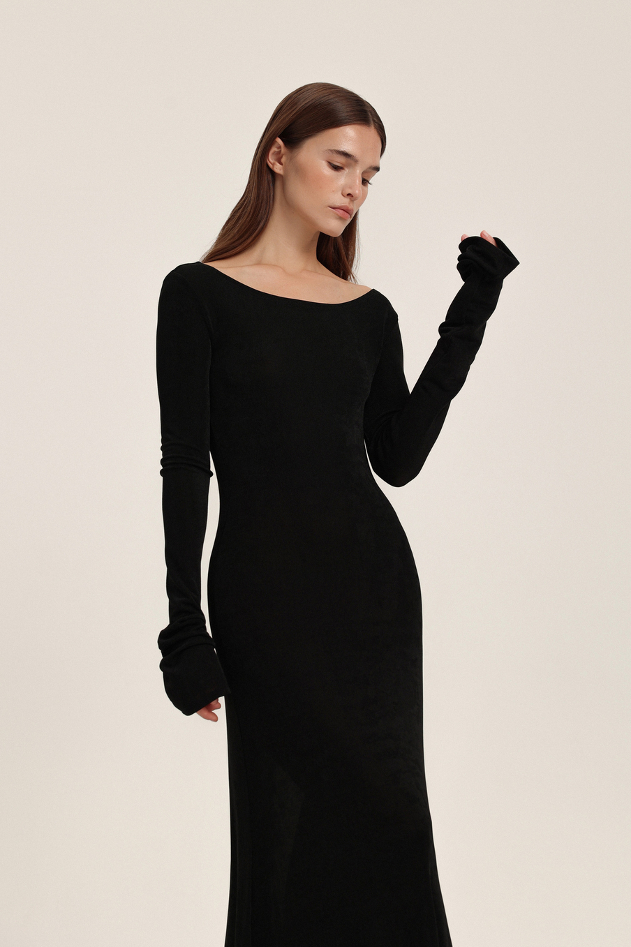 Платье трикотажное макси