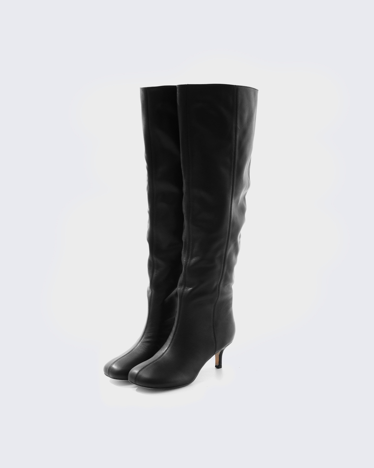 Сапоги из натуральной кожи черный