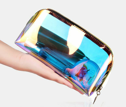 SALE!Женская полупрозрачная, голографическая косметичка-хамелеон, на молнии ,размер 18,5*10*7 см.1 шт.