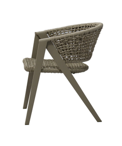 "Амстердам" стул плетеный из роупа, каркас алюминий, роуп серый круглый