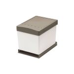 Ведро для мусора (2х16л) выдвижное, пластик серый