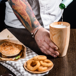 Деревянный пивной набор из сибирского кедра с блюдцем NC33