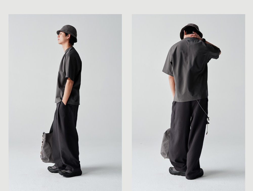 Брюки Nothomme Blue Spring Outdoor Straight-Leg Curved-Knife Pants MICROFT Eco-Friendly Soft Breathable Water-Repellent Dress Trousers