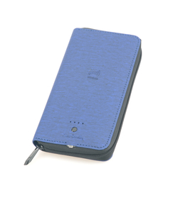 Стильный синий кошелёк 20х11х3 см Pierre Cardin (Пьер Кардэн) MK037-5 с аккумулятором Power Bank 4000 mAh в подарочной коробке