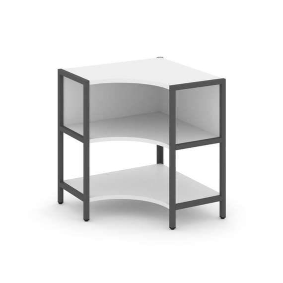 Shelf System Односекционный угловой стеллаж двухярусный SN.STMU-211 Белый/Металл Антрацит 810*810*87