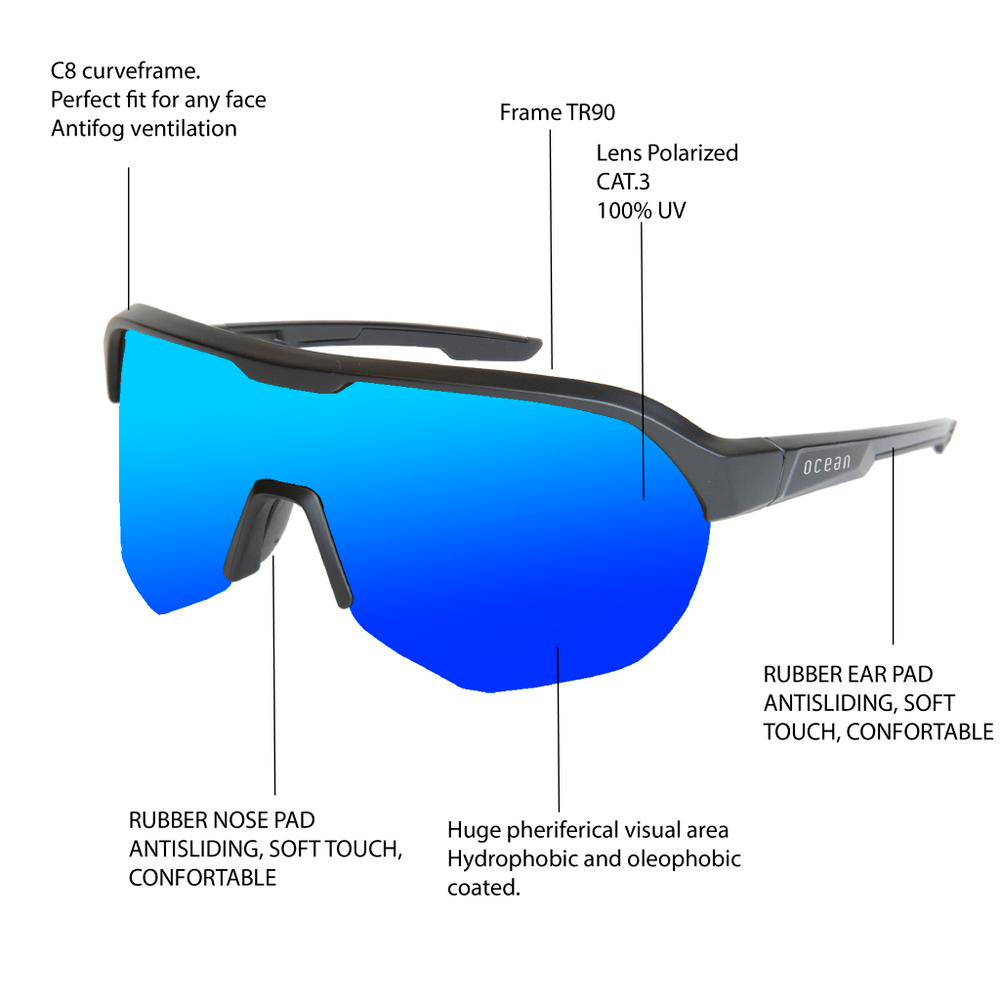 Спортивные очки OCEAN Wuling Matt Black /  Polarized lenses