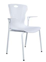 Стул Норден / Сэвэн вайт / Seven white / белый пластик / белая база с подлокотниками