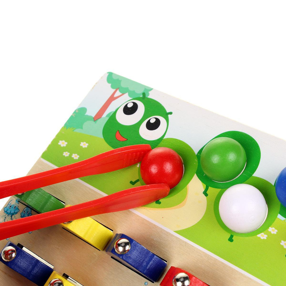 Развивающая игрушка деревянная Шарики + рыбалка, коробка C-41669