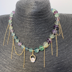 Колье "Небесная акварель" с флюоритом