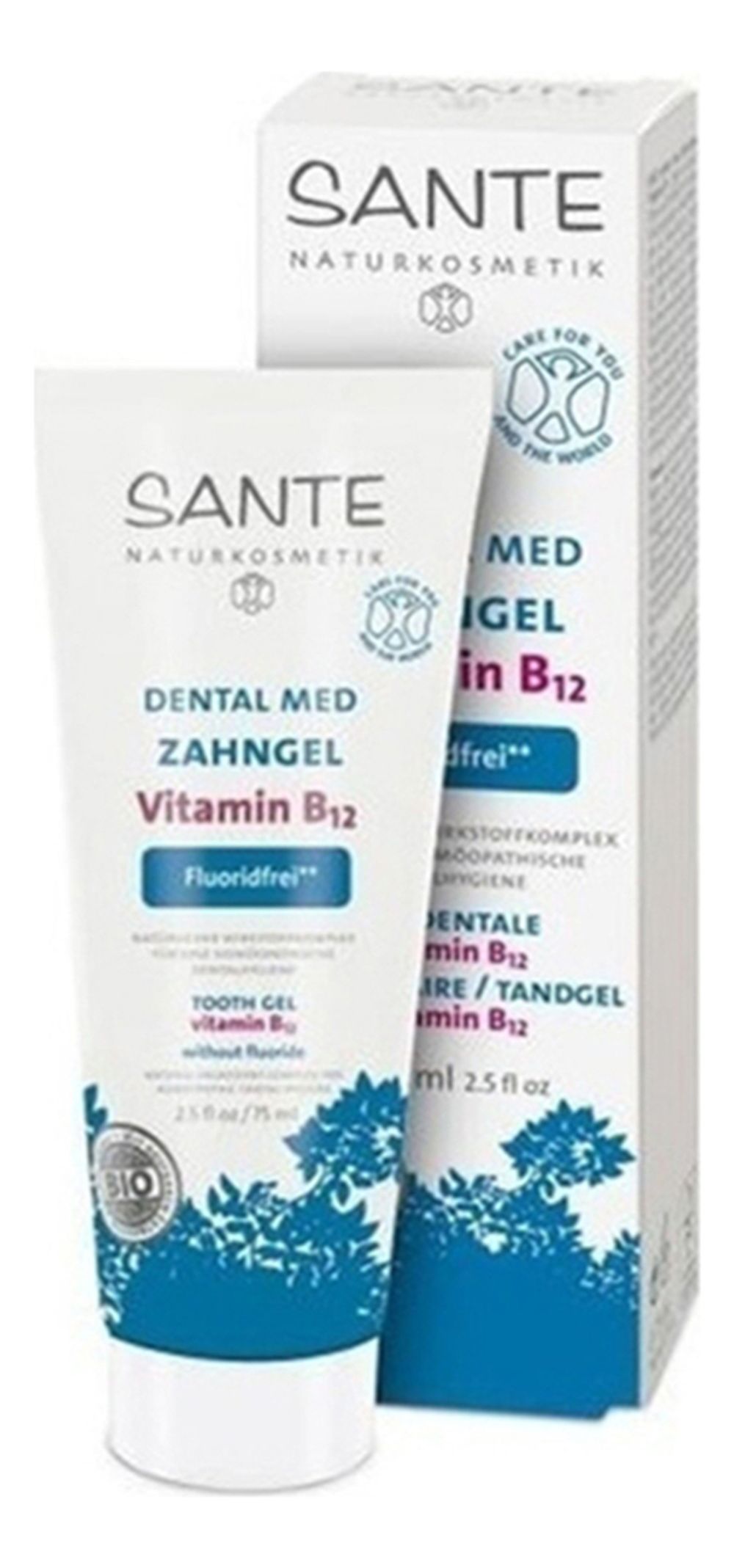 Гелевая зубная паста с витамином В12 без фтора 75 мл (SANTE)