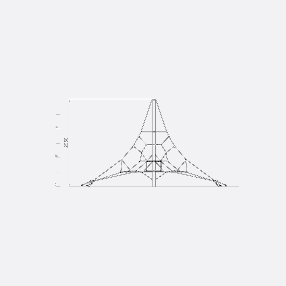 Пространственная канатная конструкция «PY-00.12» для уличных игровых площадок