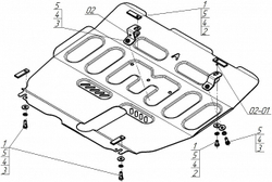 Защита стальная 1,5 мм Д, КПП Changan CS75 Plus MOTODOR.57211