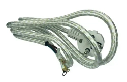 Шнур для утюга, чайника З-Евро в тканевой оплетке сетевой 1.5 м с заземлением с клеммами