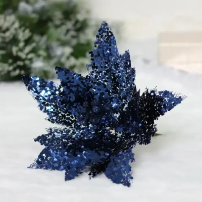 Украшение новогоднее «Пуансеттия - Царица ночи» 24 см, Сапфир