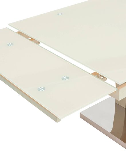 Стол обеденный Roma раскладной 160-220*90 глянцевый бежевый