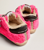 Кеды Golden Goose 'Superstar' fuchsia terry with silver glitter star and shearling lining