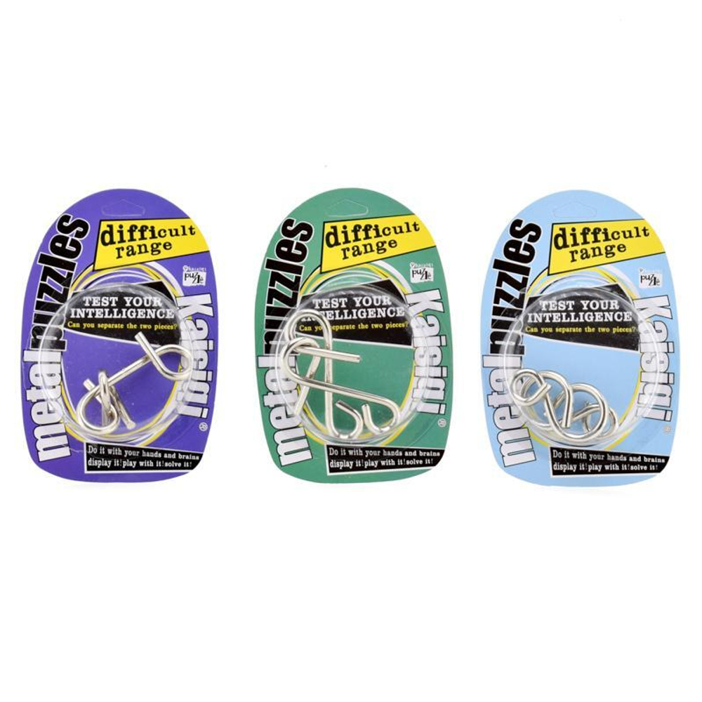 Головоломка металл, блистер, 12 видов микс, 3,5мм толщина