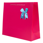 Пакет подарочный "Бант" 32*26*10,4см, с атласным бантом, 4 цвета микс