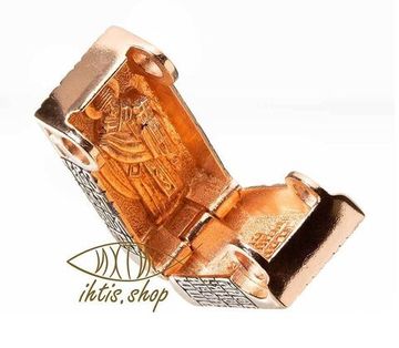 Кирпич Спиридона позолота и серебро с гайтаном