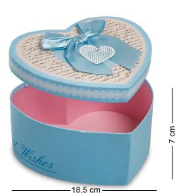 WG-08/2-B Коробка подарочная «Сердце» цв.голубой