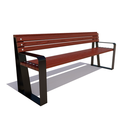 Скамейка стальная "Отдых" лиственница 2,0м, махагон