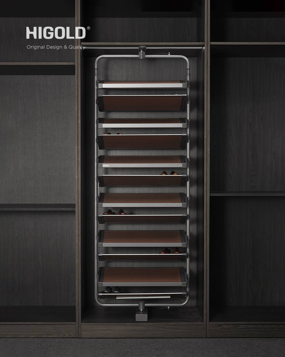 Вращающаяся полка для обуви, 685x355x(1350-1550), 8 уровней