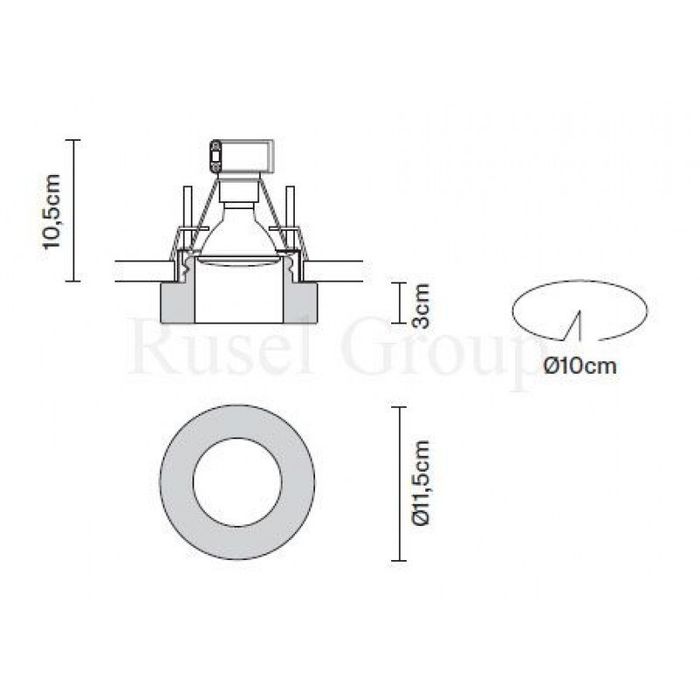 Встраиваемый светильник Fabbian FARETTI D27 F76 35