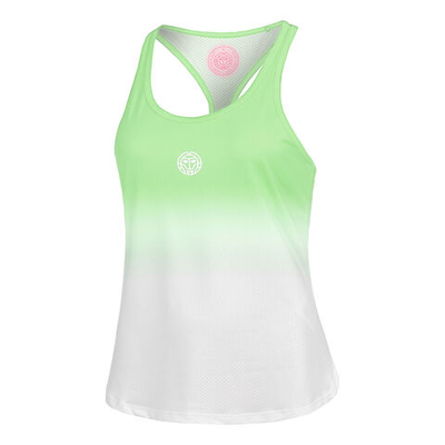 Женская теннисная майка BIDI BADU Crew Gradiant Tank Top Women - Neon Green, White