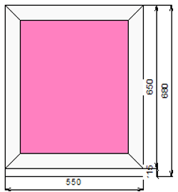 Пластиковое окно 650 х 550 ТермА Эко с глухой створкой