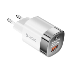 Сетевое зарядное устройство Wall Charger USB-C + USB A, PD 3.0, QC 3.0, 33W, дисплей