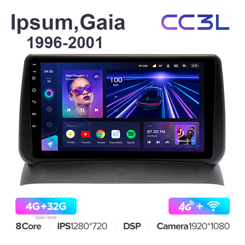 Teyes CC3L 9"для Toyota Ipsum, Gaia 1996-2001