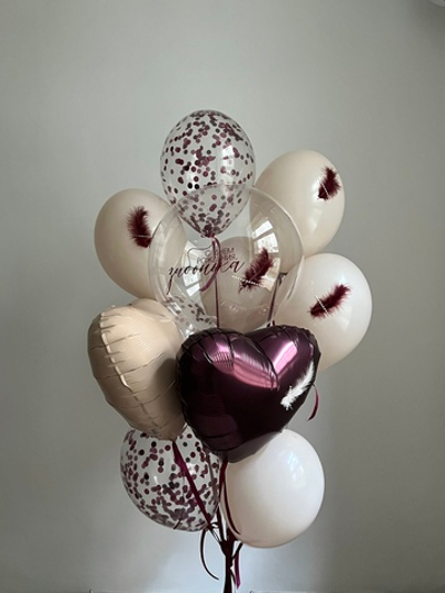 Набор для Девушки 91 бежево-бордовый с перьями