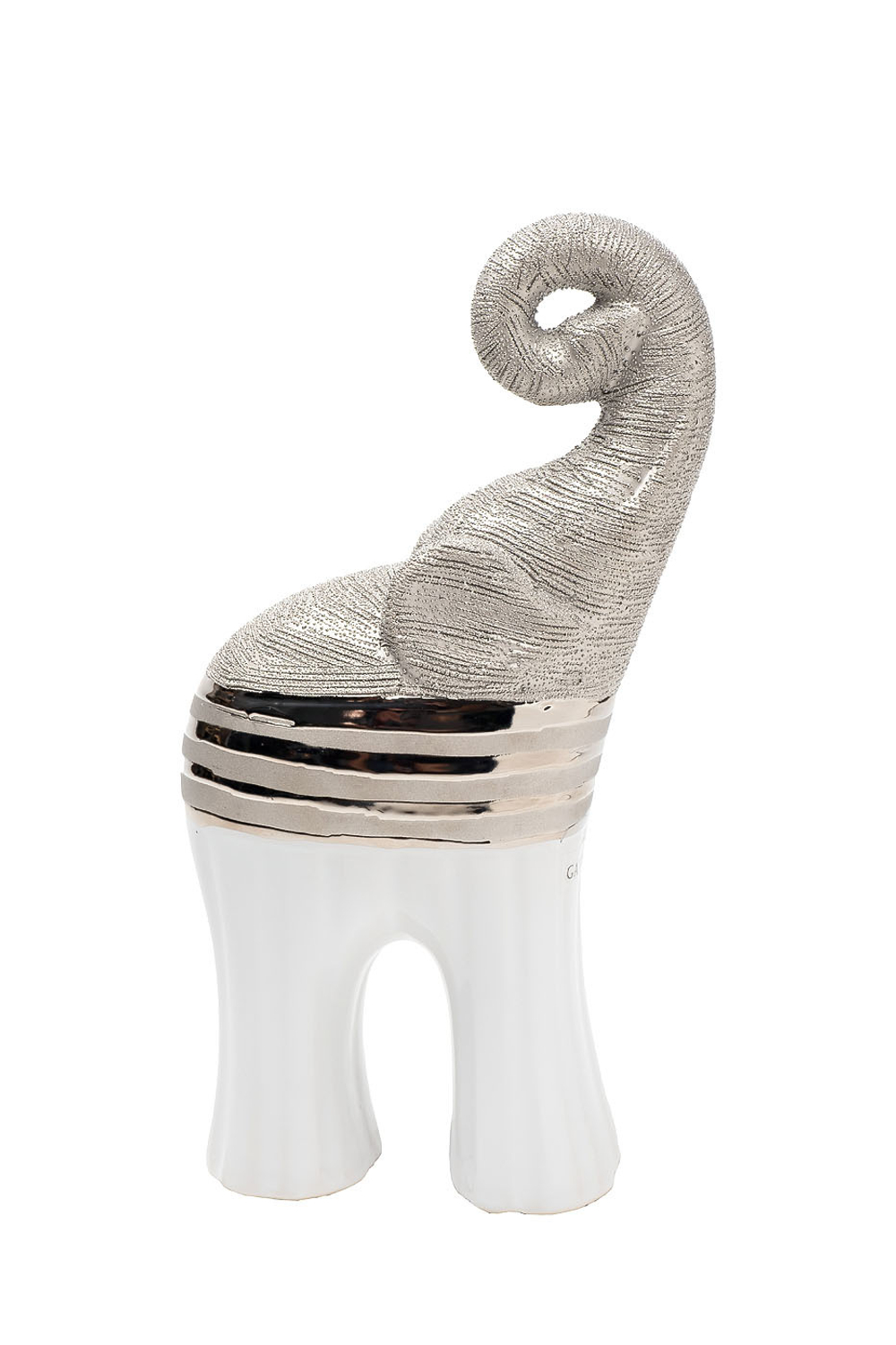 Статуэтка Garda Decor Слон белая с серебром 18H2747-WH