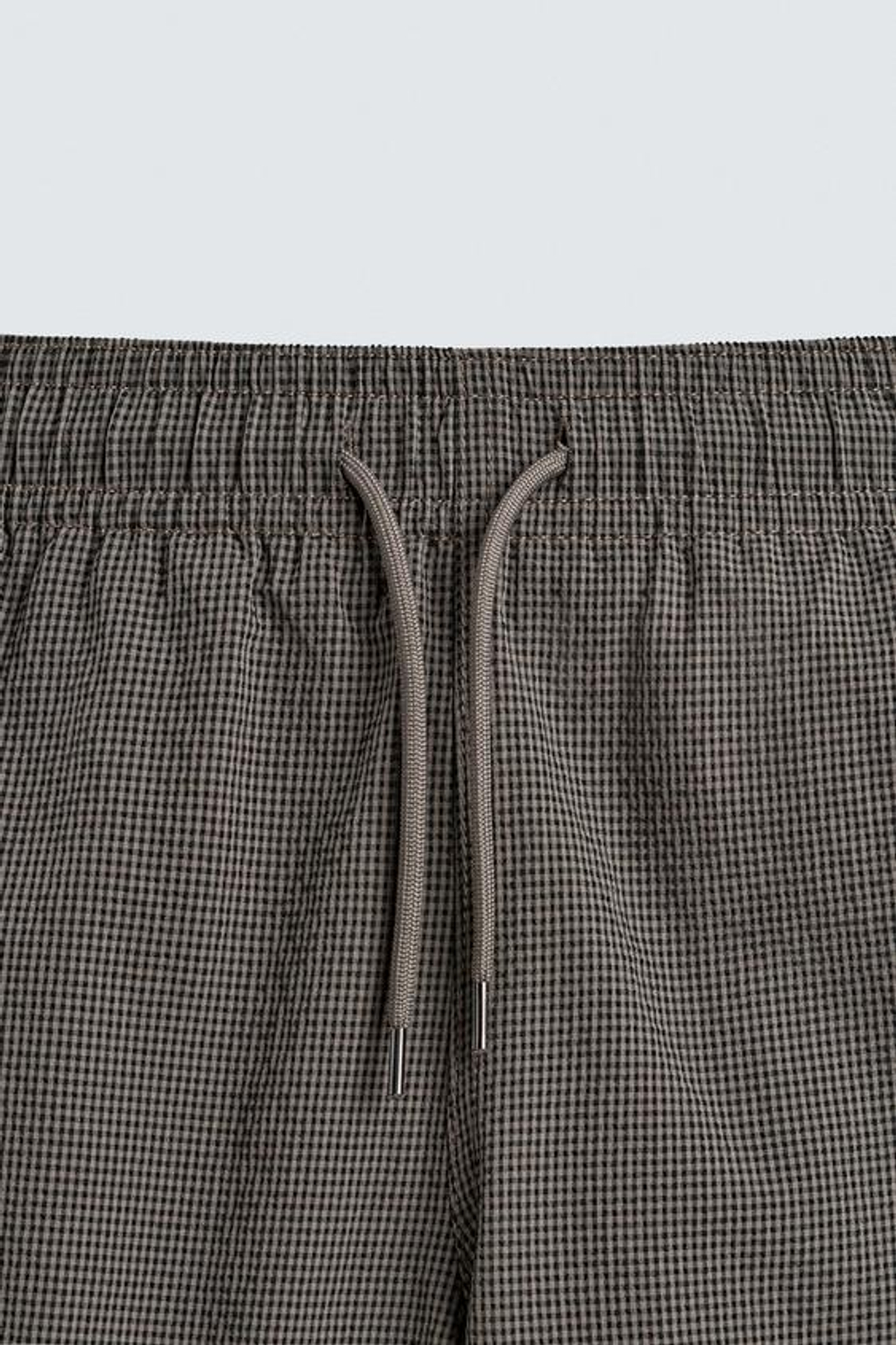 ZARA ДЛИННЫЕ ПЛАВКИ В КЛЕТКУ, СЕРЫЙ