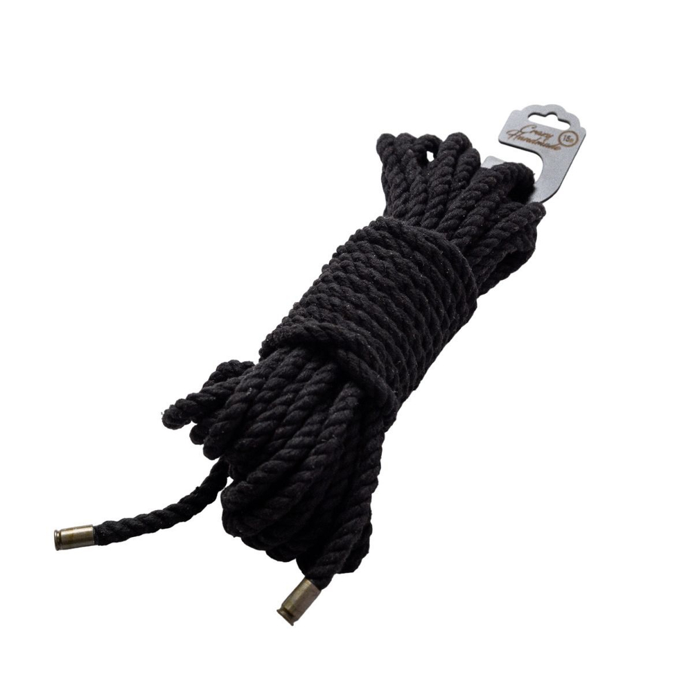 Черная хлопковая веревка для шибари - 15 м. (Цвет: черный)