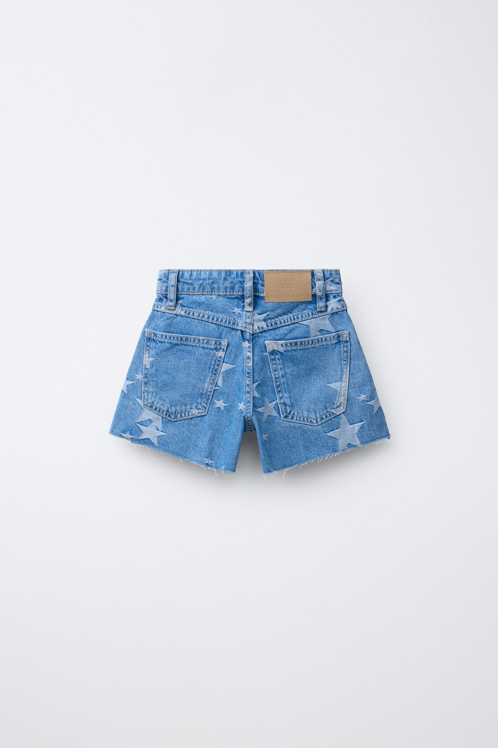 ZARA ДЖИНСОВЫЕ ШОРТЫ СО ЗВЕЗДАМИ, СИНИЙ