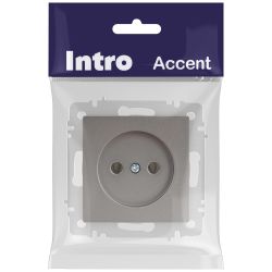 Розетка Intro Accent 6-201-09 2P 16А-250В IP20 СУ AL/CU титан