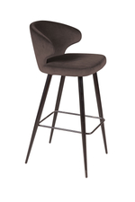 Стул барный Richard, бархат коричневый 12