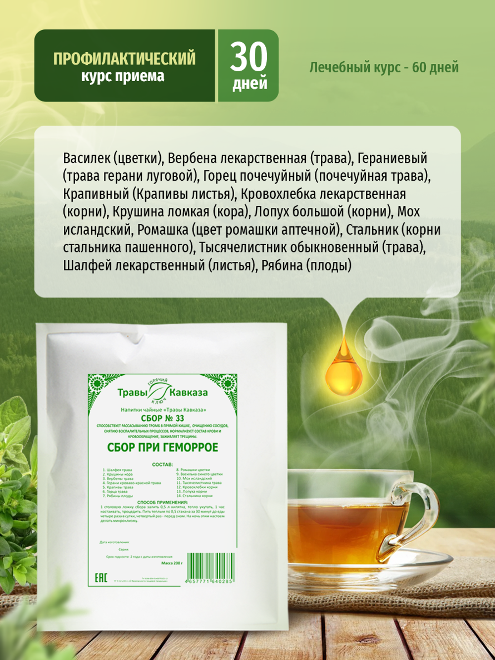 Сбор № 33 при геморрое