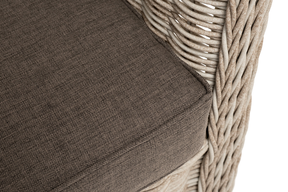 "Гляссе" диван трехместный из искусственного ротанга, цвет бежевый