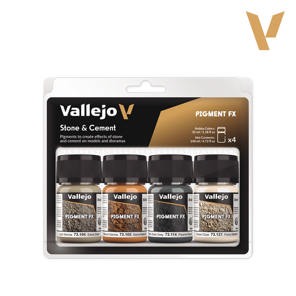 Набор красок Vallejo Pigments Set: Stone &amp; Cement
