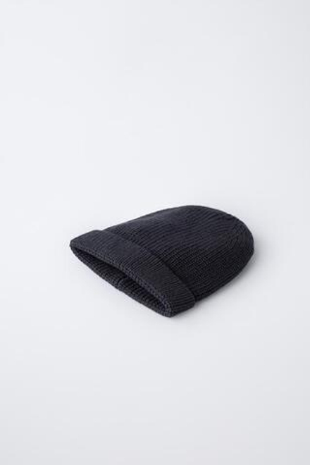 ZARA ШАПКА БИНИ ЖЕМЧУЖНОЙ ВЯЗКИ, СТАЛЬНОЙ