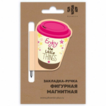 Закладка-ручка 60*60мм магнитная 1шт "Стаканчик кофе" (Феникс+)
