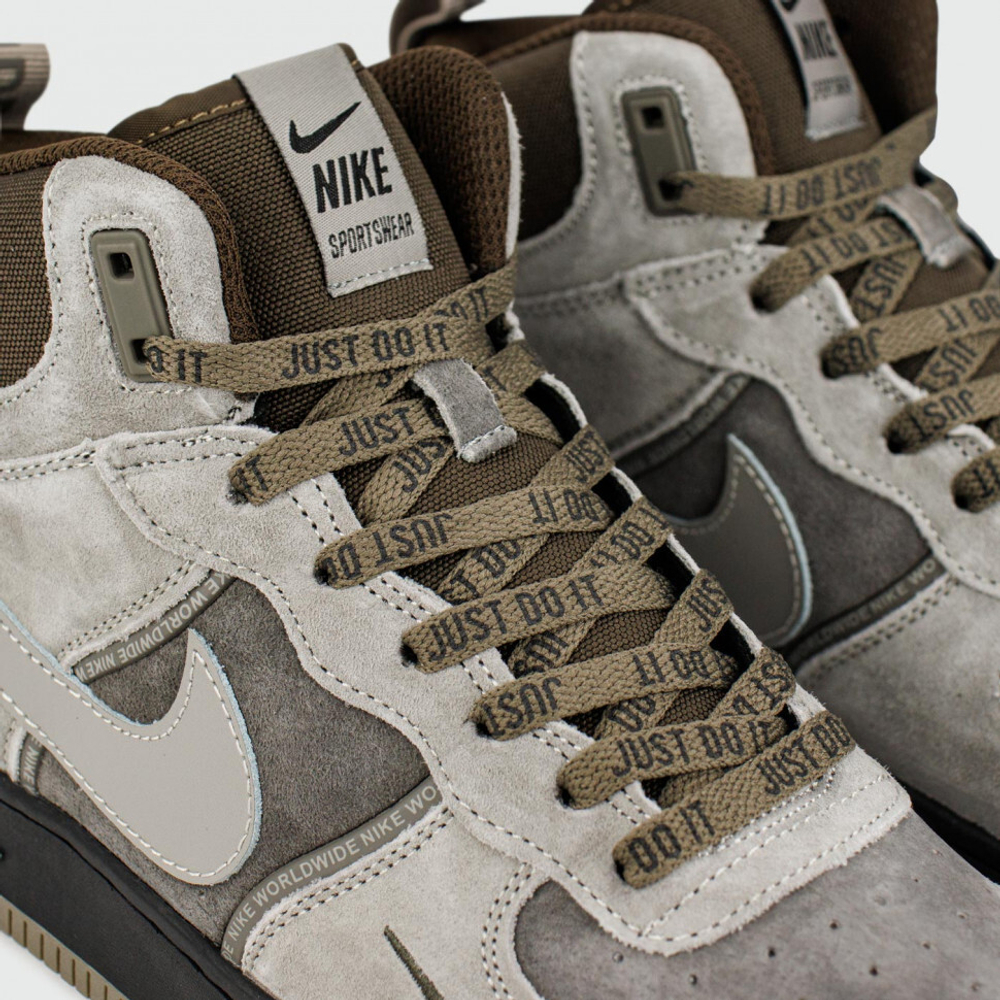 кроссовки Nike Air Force 1 Mid Light Grey / Black Ftwr. Winter