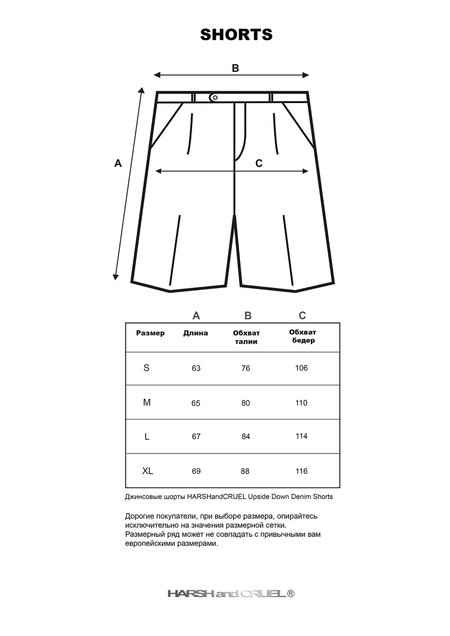 Джинсовые шорты HARSHandCRUEL Upside Down Denim Shorts